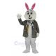 Easter Bunny Rabbit with Grey Coat Mascot Costume Animal