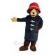 Cute Bear in Blue coat Mascot Costume