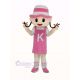  Pink Hat Girl Mascot Costume People