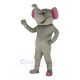 Gray Elephant with Pink Ears Mascot Costume Animal