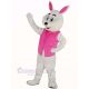 Wendell Rabbit Easter Bunny in Pink Vest Mascot Costume Animal
