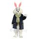 White Rabbit in Blue Coat Easter Bunny Mascot Costume
