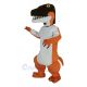 Orange and White Dinosaur Mascot Costume Animal