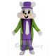 Easter Bunny Rabbit Mascot Costume Animal with Purple Magic Hat