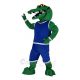 Green Alligator in Blue Sweatshirt Mascot Costume Animal