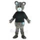 Teddy Bear with Black Coat Mascot Costume Animal
