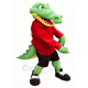 Green Alligator in Black Sports Shorts Mascot Costume