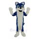 Blue and White Furry Husky Dog Mascot Costume Animal