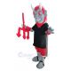 Smiling Devil with Red Eyes Mascot Costume