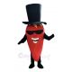 Chili Pepper with Black Hat Mascot Costume