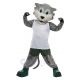 Cute Wolf Mascot Costume Animal in White Sport Vest