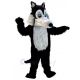 Black Wolf Plush with Gray Belly Mascot Costume