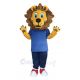 Strong Lion in Blue T-shirt Mascot Costume