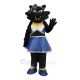 Female Panther in Blue Skirt Mascot Costume Animal