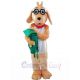 Clever Golden Retriever Dog Mascot Costume Animal