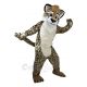 Yellow Leopard Mascot Costume with White Fur Animal