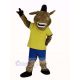 Broncho Horse in Yellow T-Shirt Mascot Costume Animal