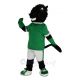 Black Horse in Green Jersey Mascot Costume Animal