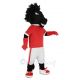 Black Horse in Red Jersey Mascot Costume Animal