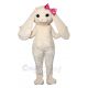 White Rabbit with Pink Bow Mascot Costumes