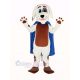 White Dog with Blue Cape Mascot Costume Animal