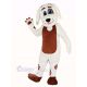 White Dog with Brown Belly Mascot Costume Animal