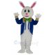Funny Easter Bunny Rabbit in Blue Suit Mascot Costume Animal