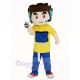 Earphone Computer Boy Mascot Costume People