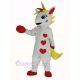 White Unicorn with Colorful Horn Mascot Costume Animal