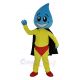 Smiling Water Drop Superman Mascot Costume