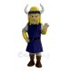 Viking Pirate in Purple Clothes Mascot Costume