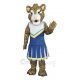 Female Leopard in Blue Skirt Mascot Costume