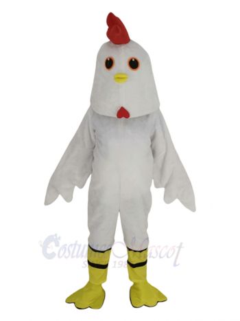 White Chicken Fowl Mascot Costume Animal