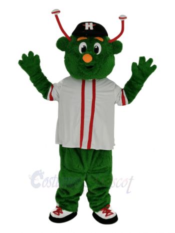 Astros Alien with White T-shirt Mascot Costume