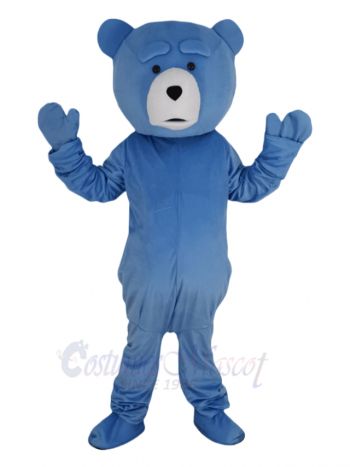Light Blue Teddy Bear Mascot Costume