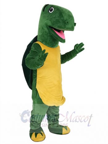 Friendly Dark Green Tortoise Mascot Costume Animal