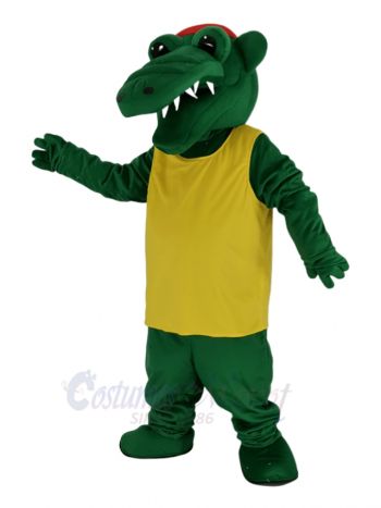 Gator in Yellow T-shirt Mascot Costume Animal