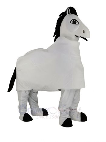 White 2 Person Horse Mascot Costume Animal