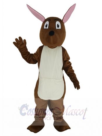 Kangaroo with Pink Ears Mascot Costume Animal