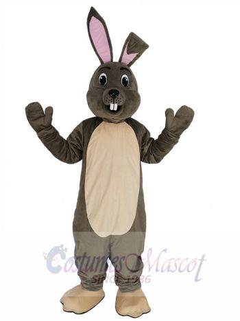 Happy Grey Easter Bunny Rabbit Mascot Costume Animal