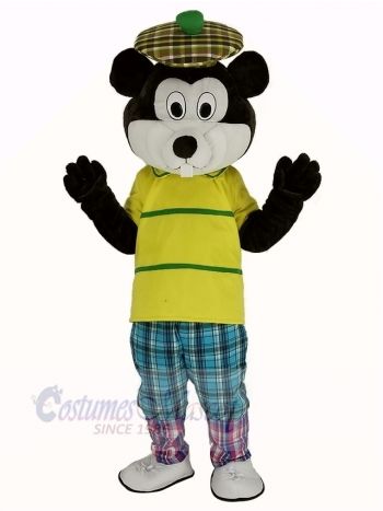 Golfing Gopher with Yellow T-Shirt Mascot Costume Animal