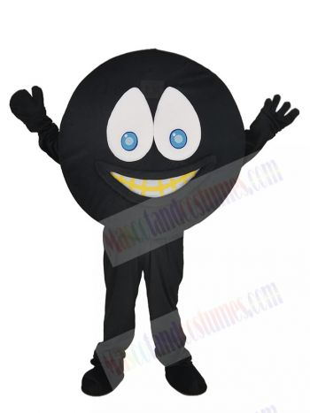 Funny Black Hockey Puck Ball Mascot Costume