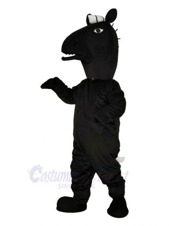 Cute Black Mustang Horse Mascot Costume Animal