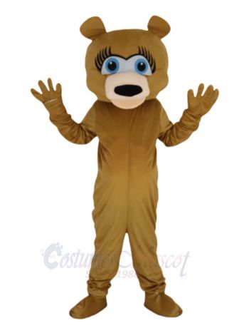 Female Bear with Long Eyelashes Mascot Costume Animal