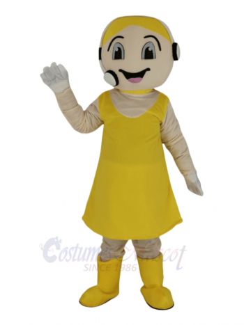 Yellow Customer Service Representative Mascot Costume People