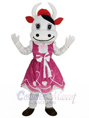 Pink Skirt Cattle Cow Mascot Costume Animal