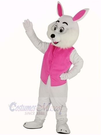 Wendell Rabbit Easter Bunny in Pink Vest Mascot Costume Animal