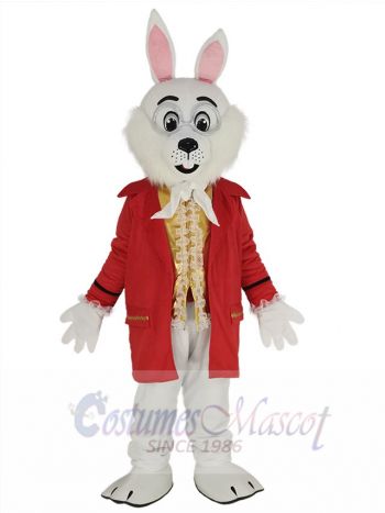 Wendell Rabbit Easter Bunny Mascot Costume Animal in Red Suit