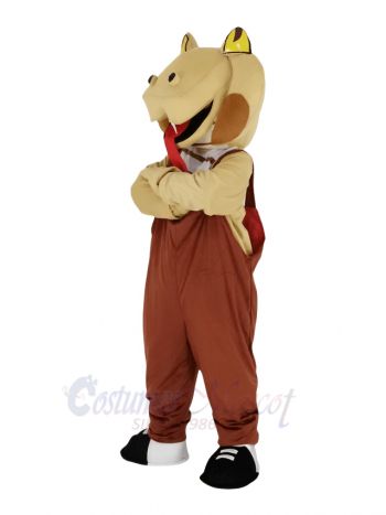 Cobra Snake in Brown Clothes Mascot Costume Animal