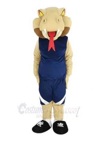 Cobra Snake in Blue Clothes Mascot Costume Animal